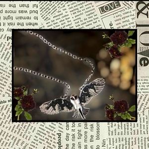 Vintage forest moon owl necklace